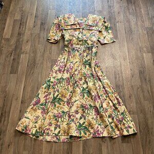 Vintage E.D. Michaels by Melanie Drucker Floral A Line Dress Cottagecore
